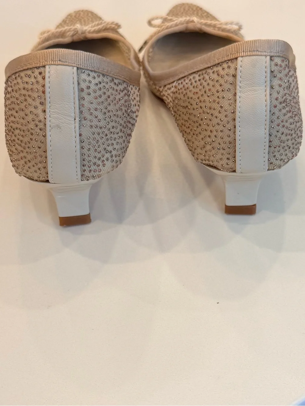 Paul Mayer Champagne Rhinestone Pointed Toe Flats